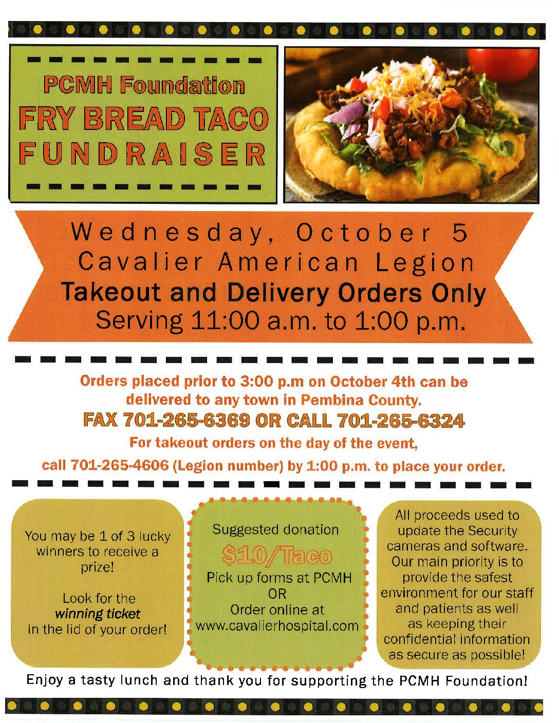 PCMH Fry Bread Taco Fundraiser Cavalier Chamber Of Commerce pcmh-fry-bread-taco-fundraiser-cavalier-chamber-of-commerce